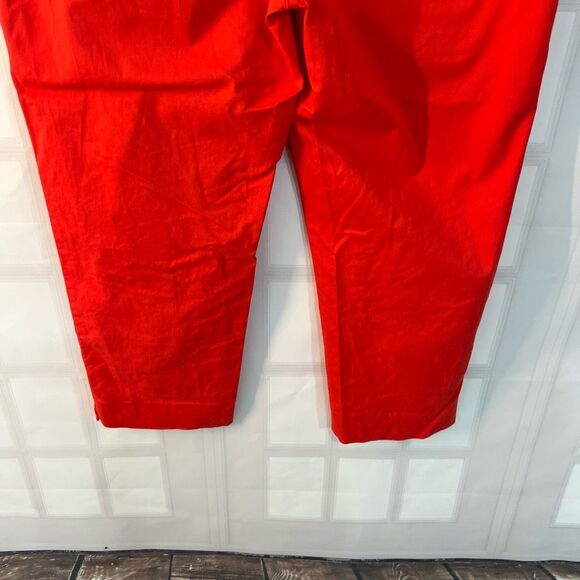 Ann Taylor Red Cotton Cropped Summer Dress Pants Size 16 - Picture 8 of 12
